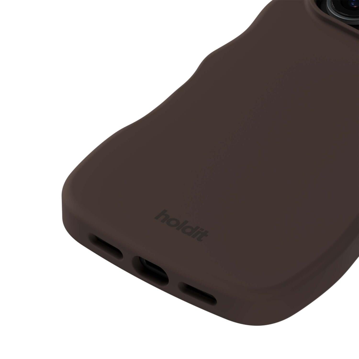 Wavy Silicone Magsafe iPhone cover – Chocolate